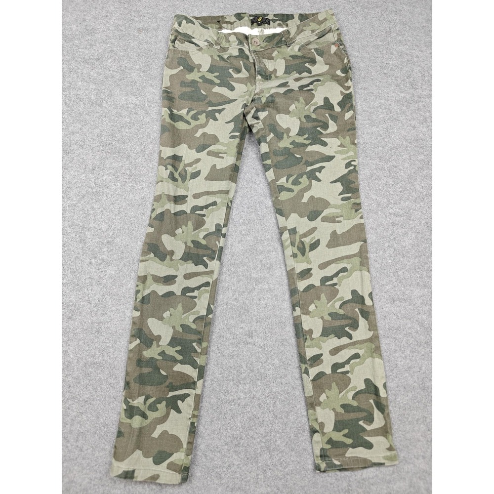 G:21 Skinny Jeans Juniors 9 Green Camouflage Mid Rise Stretch Denim Pants Casual